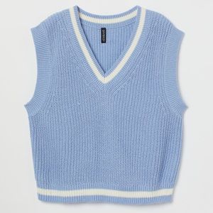Brand New H&M Ribbed Sweater Vest Light Blue- Size M